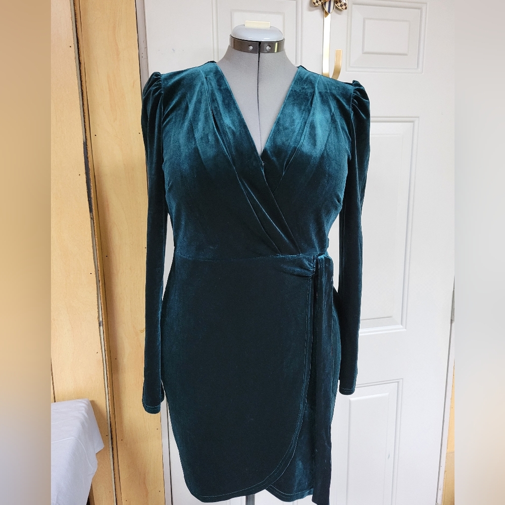 Long Sleeve Velvet Mini Dress